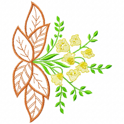 Flowers And Tree Embroidery Design 6